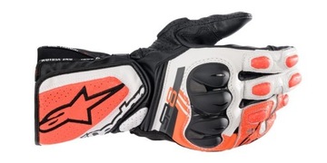 ПЕРЧАТКИ КОЖАНЫЕ ALPINESTARS SP-8 V3 BLACK/WHITE/RED FLUO XL