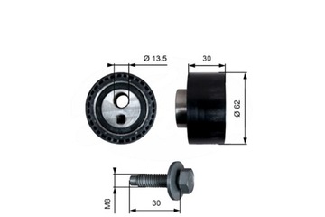 GATES РОЛИК НАТЯЖИТЕЛЬНЫЙ РЕМНЯ ГРМ CITROEN C5 C5 I C5 II C8 JUMPER