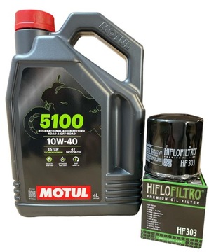 MOTUL МАСЛО МОТОРНЕ PÓŁSTNTETYCZNY 10W40 5100 4T ESTER 4L + ФІЛЬТР HF303