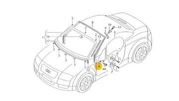 СТЕКЛО БОКОВАЯ AUDI TT КУПЕ 8N7845114A