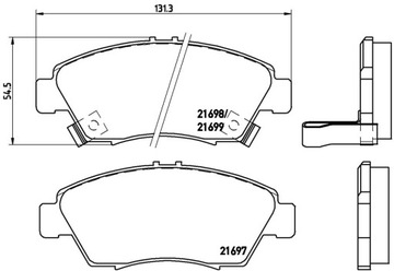 BREMBO КОЛОДКИ HAM. HONDA CIVIC -02/01