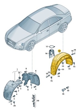 ПОДКРЫЛОК ЗАЩИТА КРЫЛА ЗАДНЕЕ ПРАВОЕ AUDI A8 D4 ASO ORYGNIAŁ НОВЫЕ