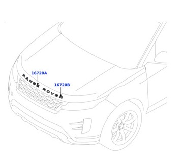 НАДПИСЬ ЭМБЛЕМА КАПОТА КАПОТ LAND ROVER RANGE ROVER EVOQUE L551 КОМПЛЕКТНЫЙ OE