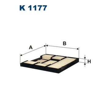 ФІЛЬТР, ВЕНТИЛЯЦІЯ СТОРОНИ ПАСАЖИРА ФІЛЬТРON K 1177