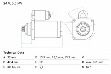 BOSCH СТАРТЕР VOLVO 8700 9700 9900 B12 FH FH12 FM12