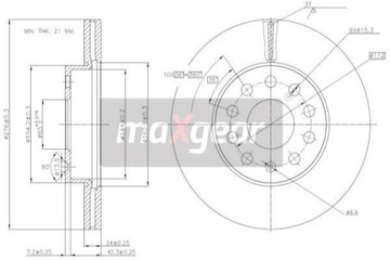 MAXGEAR ДИСК HAM. VW P. GOLF 12-/OCTAVIA/A3/LEON 12- 276MM