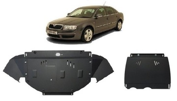 КОМПЛЕКТ СТАЛЬНЫХ ЗАЩИТ ДНИЩА SKODA SUPERB 1 - 2.5 TDI (2001-2008) - MANU