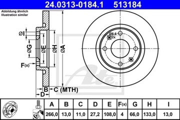 ATE 24.0313-0184.1 ДИСК ТОРМОЗНОЙ