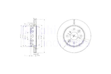 DELPHI ДИСКИ ТОРМОЗНЫЕ ТОРМОЗНЫЕ 2 ШТУКИ. ПЕРЕД KIA SEPHIA SEPHIA II 1.5 1.6 1.8