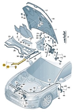 НАКЛАДКА NA КРЫЛО ЗАЩИТА ПЕРЕД ЛЕВАЯ AUDI A8 D5 ASO ОРИГИНАЛ НОВЫЙ