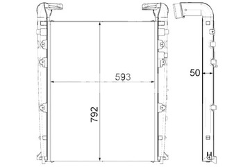 MAHLE ИНТЕРКУЛЕР РАДИАТОР ВОЗДУХА DOLOTOWEGO RVI C D VOLVO FE FE