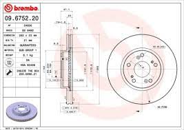 BREMBO 09.6752.20 ДИСК ТОРМОЗНОЙ