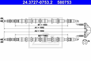 CIĘGŁO ТОРМОЗ СТОЯНОЧНИЙ 24.3727-0753.2