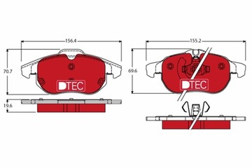 КОЛОДКИ ТОРМОЗНЫЕ OPEL ПЕРЕД ASTRA/SIGNUM/VECTRA 02-10 DTEC COTEC GDB1613DTE