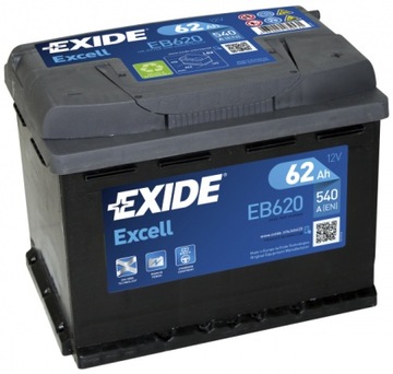 EXIDE EXCELL 62Ah 540A EB620