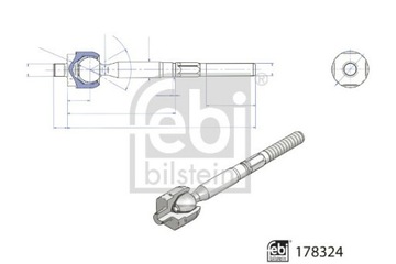 ТЯГА РУЛЬОВА БОКОВИЙ (БЕЗ НАКОНЕЧНИКИ) L/P FEBI BILSTEIN 178324