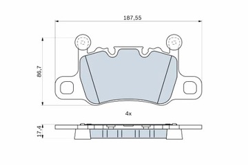 BOSCH КОЛОДКИ ТОРМОЗНЫЕ ЗАД PORSCHE 718 BOXSTER SPYDER 718 CAYMAN 911