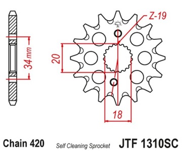 JT ЗУБЧАТКА ПЕРЕДНЯЯ 2157 15 HONDA CRF 150 '07-20