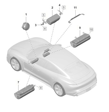 AIRBAG ПОДУШКА ВОЗДУШНАЯ ВКЛАДЫШ СТОРОНА ПАСАЖИРА PORSCHE TAYCAN 9J1880204L