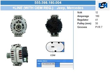 BV PSH ГЕНЕРАТОР MERCEDES 180A ГЕНЕРАТОР