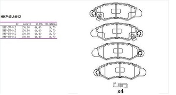 КОЛОДКИ ПЕРЕД SUZUKI SWIFT -01, WAGON R+, INGIS 03-