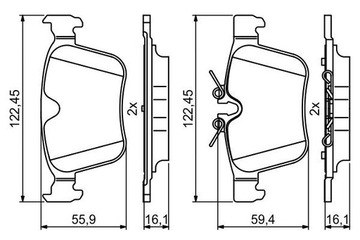 BOSCH 0 986 494 819 КОЛОДКИ ТОРМОЗНЫЕ