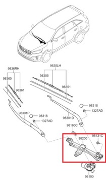 ORG МЕХАНИЗМ СТЕКЛООЧИСТИТЕЛЯ KIA SORENTO V 2014-