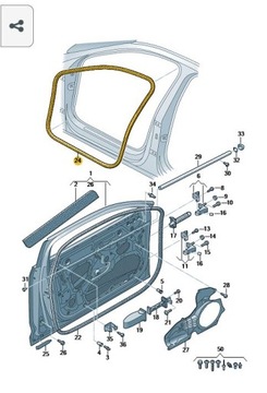 УПЛОТНИТЕЛЬ WNĘKI ДВЕРЬ ПЕРЕД L/P AUDI A6 4K0831721A