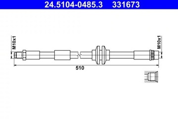 ATE 24.5104-0485.3 ПАТРУБОК ТОРМОЗНОЙ ГИБКИЙ