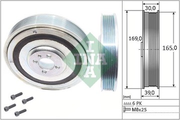 INA 544 0080 20 КОЛЕСО ШКИВ ВАЛА КОЛЕНЧАТОГО