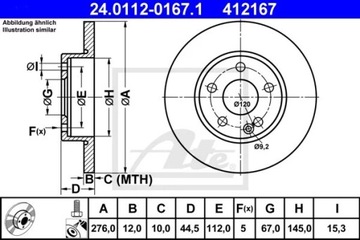 24.0112-0167.1 ДИСК HAM.PRZOD MERCEDES A W169 04-