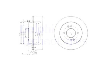 DELPHI ДИСКИ ТОРМОЗНЫЕ ТОРМОЗНЫЕ 2 ШТУКИ. ЗАД ACURA NSX HONDA NSX I HYUNDAI I10 I