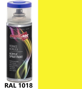 AMBROSOL 1018 RAL ЖЕЛТЫЙ JASNY LAKIER АКРЫЛОВЫЙ FARBA SPRAY 400 ML