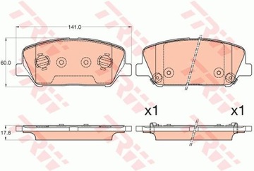 TRW GDB3582 КОМПЛЕКТ КОЛОДОК ТОРМОЗНЫХ, ТОРМОЗА TARCZOWE