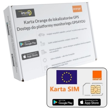 КАРТА SIM ORANGE DO LOKALIZATORA GPS DOSTĘP DO УСИЛИТЕЛЯ ТОРМОЗОВ МОНИТОРИНГА GPS4YOU