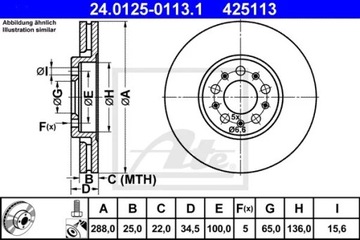 24.0125-0113.1 ДИСК HAM.PRZOD VW GOLF IV 97-03 1,8T