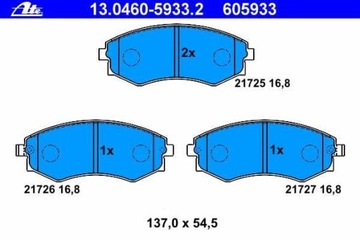 КОЛОДКИ HAM. ПЕРЕД HYUNDAI SONATA -01, LANTRA -00