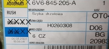 СТЕКЛО ДВЕРЬ L.T SKODA FABIA III HB 6V6845205A