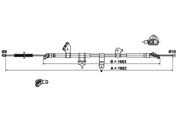 ATE ТРОС ТОРМОЗНОЙ РУЧНОГО ЗАД L TOYOTA RAV 4 III RAV 4 IV 2.0-3.5