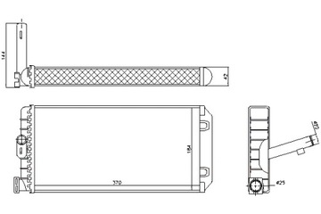 NISSENS ОБІГРІВАЧ 184X370X42MM БЕЗ КОРПУСА MERCEDES ATEGO ATEGO 2