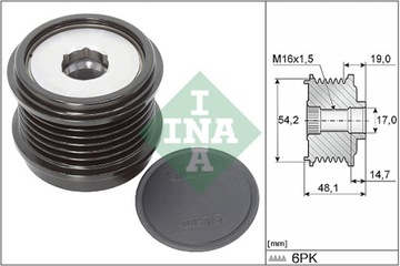 INA 535 0310 10 ГЕНЕРАТОР - СЦЕПЛЕНИЕ ОДНОСТОРОННИЙ