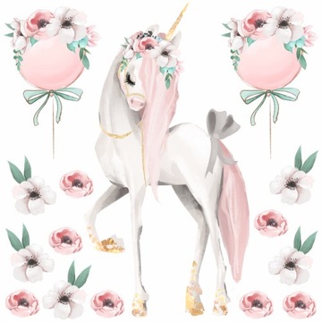 ПАСТЕЛЬНЫЙ ЕДИНОРОГ НАКЛЕЙКИ НА СТЕНУ Узор.1