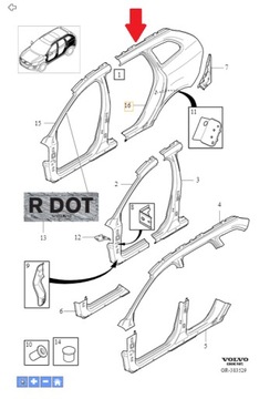 КРЫЛО ЗАД ЛЕВЫЙ VOLVO XC60 (-17) OE 31416142