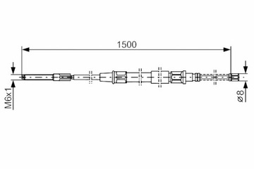 BOSCH ТРОС ТОРМОЗНОЙ РУЧНОГО ЗАД L/P VW GOLF III VENTO 1.4-2.8