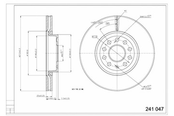 HART ДИСКИ ТОРМОЗНЫЕ ТОРМОЗНЫЕ 2 ШТУКИ. ПЕРЕД AUDI SKODA VW 06- MALOWANE