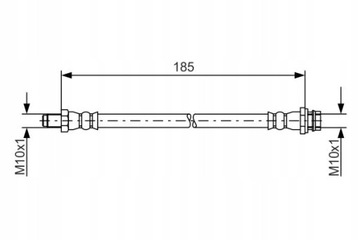 ПАТРУБОК ТОРМОЗНОЙ ГИБКИЙ ЗАД L/P (DŁ. 185MM, M