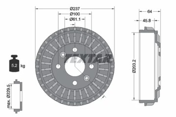 БАРАБАН ТОРМОЗНОЙ 94046200/TEX