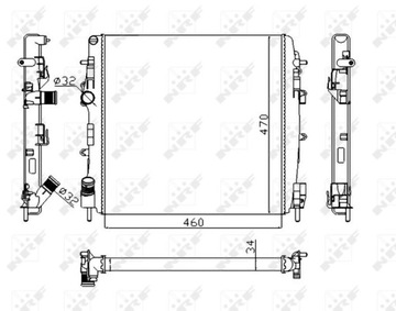 РАДИАТОР RENAULT KANGOO 1,5DC/1,9DCI/1,6 01- NRF58317A