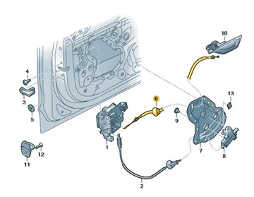ТРОС BOWDENA ПЕРЕДНЕГО ЗАМКА ДВЕРЬ AUDI A8 D5 ASO ORYGNIAŁ НОВЫЙ