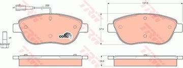 КОЛОДКИ ТОРМОЗНЫЕ ПЕРЕД FIAT STILO 1,9D/DOBLO 10- Z ДАТЧИКОМ